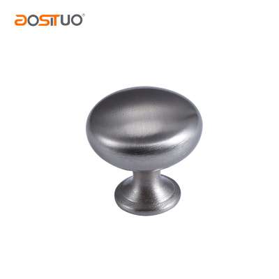 Brushed nickel Zinc alloy single hole furniture cabinet handle and knob